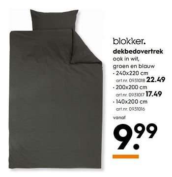 Aanbiedingen Dekbedovertrek - Huismerk - Blokker - Geldig van 15/01/2017 tot 21/01/2017 bij Blokker