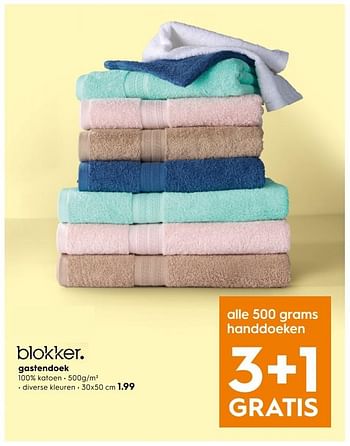 Aanbiedingen Gastendoek - Huismerk - Blokker - Geldig van 15/01/2017 tot 21/01/2017 bij Blokker