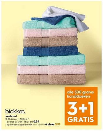 Aanbiedingen Washand - Huismerk - Blokker - Geldig van 15/01/2017 tot 21/01/2017 bij Blokker