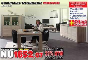 Aanbiedingen Compleet interieur mirage - Huismerk - Woon Square - Geldig van 16/01/2017 tot 21/01/2017 bij Woon Square