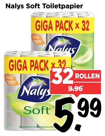 Aanbiedingen Nalys soft toiletpapier - Nalys - Geldig van 15/01/2017 tot 21/01/2017 bij Vomar