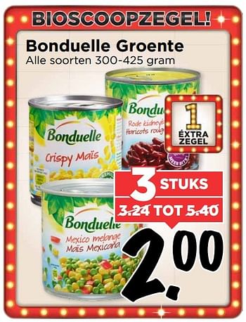 Aanbiedingen Bonduelle groente - Bonduelle - Geldig van 15/01/2017 tot 21/01/2017 bij Vomar