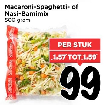 Aanbiedingen Macaroni-spaghetti- of nasi-bamimix - Huismerk Vomar - Geldig van 15/01/2017 tot 21/01/2017 bij Vomar