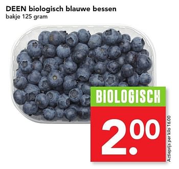 Aanbiedingen Deen biologisch blauwe bessen - Huismerk deen supermarkt - Geldig van 15/01/2017 tot 21/01/2017 bij Deen Supermarkten