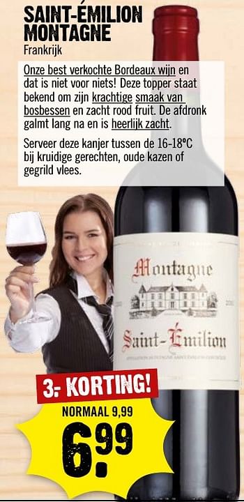 Aanbiedingen Saint-émilion montagne - Rode wijnen - Geldig van 15/01/2017 tot 21/01/2017 bij Dirk III