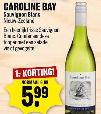 Aanbiedingen Caroline bay sauvignon blanc - Witte wijnen - Geldig van 15/01/2017 tot 21/01/2017 bij Dirk III