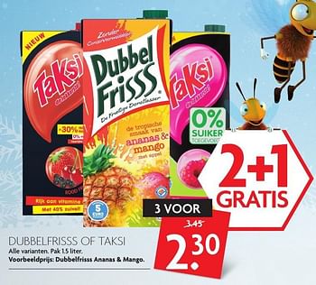 Aanbiedingen Dubbelfrisss ananas mango - Dubbelfrisss - Geldig van 15/01/2017 tot 21/01/2017 bij Deka Markt