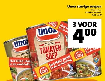 Aanbiedingen Unox stevige soepen - Unox - Geldig van 01/01/2017 tot 31/01/2017 bij Jumbo Supermarkten