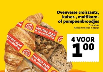 Aanbiedingen Ovenverse croissants, kaiser-, multikornof pompoenbroodjes - Huismerk - Jumbo Supermarkten - Geldig van 01/01/2017 tot 31/01/2017 bij Jumbo Supermarkten