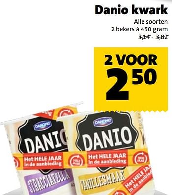 Aanbiedingen Danio kwark - Danone - Geldig van 01/01/2017 tot 31/01/2017 bij Jumbo Supermarkten