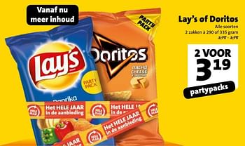 Aanbiedingen Lay`s of doritos - Doritos - Geldig van 01/01/2017 tot 31/01/2017 bij Jumbo Supermarkten