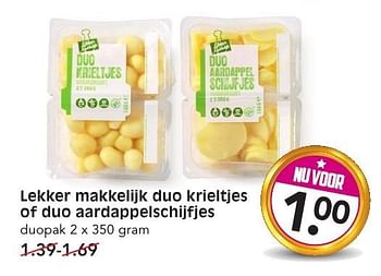 Aanbiedingen Lekker makkelijk duo krieltjes of duo aardappelschijfjes - Huismerk - Em-té - Geldig van 15/01/2017 tot 21/01/2017 bij Em-té