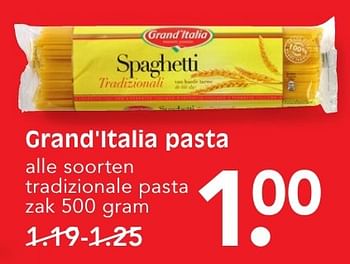 Aanbiedingen Grand`italia pasta - Grand Italia - Geldig van 15/01/2017 tot 21/01/2017 bij Em-té