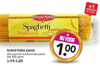 Aanbiedingen Grand`italia pasta - Grand Italia - Geldig van 15/01/2017 tot 21/01/2017 bij Em-té