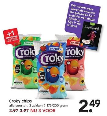 Aanbiedingen Croky chips - Croky - Geldig van 15/01/2017 tot 21/01/2017 bij Em-té
