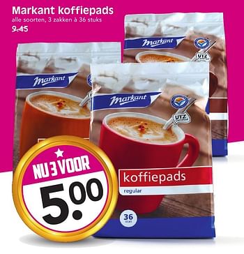 Aanbiedingen Markant koffiepads - Markant - Geldig van 15/01/2017 tot 21/01/2017 bij Em-té