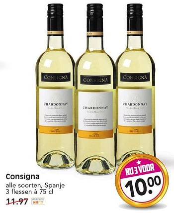 Aanbiedingen Consigna - Rode wijnen - Geldig van 15/01/2017 tot 21/01/2017 bij Em-té