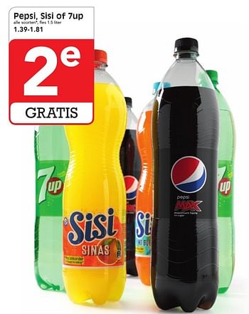 Aanbiedingen Pepsi, sisi of 7up - Sisi - Geldig van 15/01/2017 tot 21/01/2017 bij Em-té