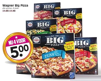 Aanbiedingen Wagner big pizza - Original Wagner - Geldig van 15/01/2017 tot 21/01/2017 bij Em-té