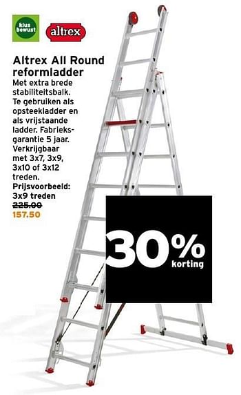 Aanbiedingen Altrex all round reformladder - Altrex - Geldig van 15/01/2017 tot 22/01/2017 bij Gamma