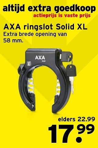 Aanbiedingen Axa ringslot solid xl - Axa - Geldig van 15/01/2017 tot 22/01/2017 bij Gamma