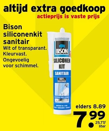 Aanbiedingen Bison siliconenkit sanitair - Bison - Geldig van 15/01/2017 tot 22/01/2017 bij Gamma