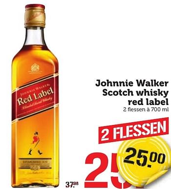 Aanbiedingen Johnnie walker scotch whisky red label - Johnnie Walker - Geldig van 16/01/2017 tot 22/01/2017 bij Coop