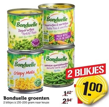 Aanbiedingen Bonduelle groenten - Bonduelle - Geldig van 16/01/2017 tot 22/01/2017 bij Coop