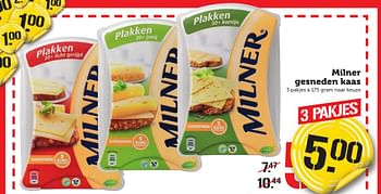 Aanbiedingen Milner gesneden kaas - Milner - Geldig van 16/01/2017 tot 22/01/2017 bij Coop