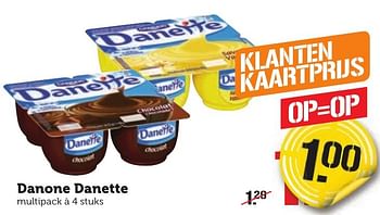 Aanbiedingen Danone danette - Danone - Geldig van 16/01/2017 tot 22/01/2017 bij Coop