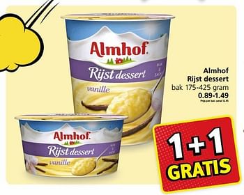 Aanbiedingen Almhof rijst dessert - Almhof - Geldig van 16/01/2017 tot 22/01/2017 bij Jan Linders