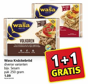 Aanbiedingen Wasa knäckebröd - Wasa - Geldig van 16/01/2017 tot 22/01/2017 bij Jan Linders