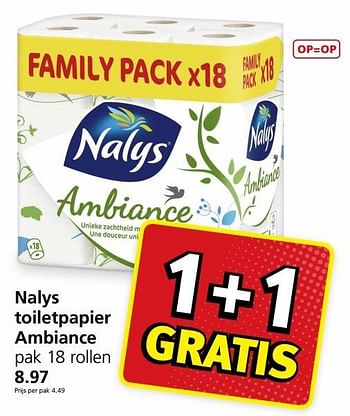 Aanbiedingen Nalys toiletpapier ambiance - Nalys - Geldig van 16/01/2017 tot 22/01/2017 bij Jan Linders