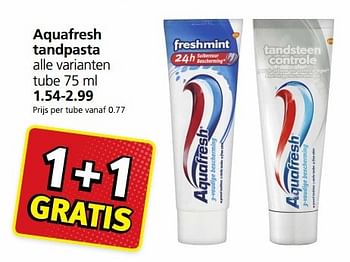 Aanbiedingen Aquafresh tandpasta - Aquafresh - Geldig van 16/01/2017 tot 22/01/2017 bij Jan Linders