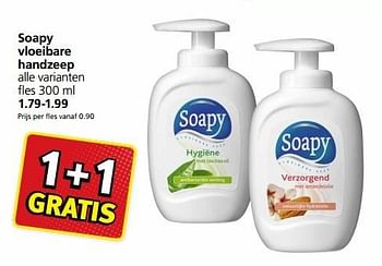 Aanbiedingen Soapy vloeibare handzeep - Soapy - Geldig van 16/01/2017 tot 22/01/2017 bij Jan Linders