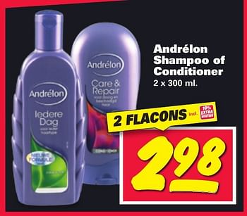 Aanbiedingen Andrélon shampoo of conditioner - Andrelon - Geldig van 16/01/2017 tot 22/01/2017 bij Nettorama