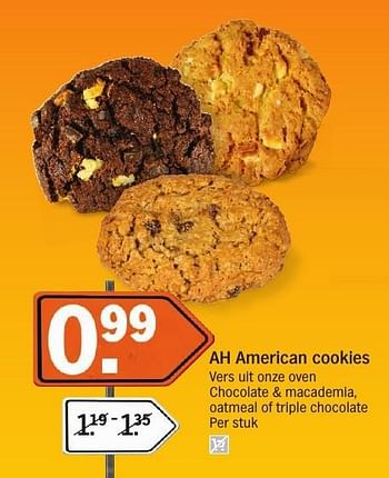 Aanbiedingen Ah american cookies - Huismerk - Albert Heijn - Geldig van 16/01/2017 tot 22/01/2017 bij Albert Heijn