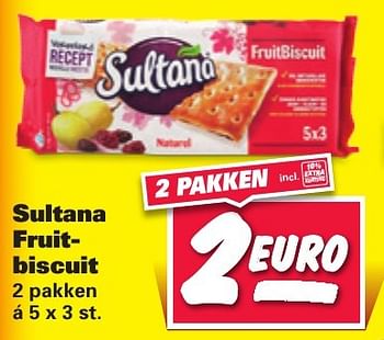 Aanbiedingen Sultana fruitbiscuit - Sultana - Geldig van 16/01/2017 tot 22/01/2017 bij Nettorama