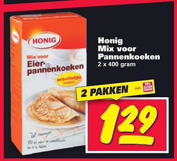 Aanbiedingen Honig mix voor pannenkoeken - Honig - Geldig van 16/01/2017 tot 22/01/2017 bij Nettorama