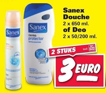 Aanbiedingen Sanex douche of deo - Sanex - Geldig van 16/01/2017 tot 22/01/2017 bij Nettorama