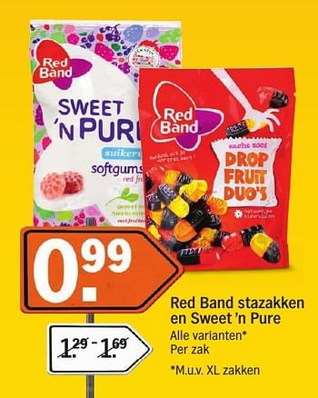 Aanbiedingen Red band stazakken en sweet `n pure - Red band - Geldig van 16/01/2017 tot 22/01/2017 bij Albert Heijn