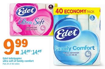 Aanbiedingen Edet toiletpapier ultra soft of family comfort - Edet - Geldig van 16/01/2017 tot 22/01/2017 bij Albert Heijn