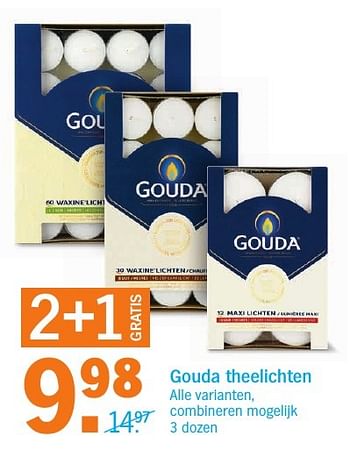 Aanbiedingen Gouda theelichten - Gouda - Geldig van 16/01/2017 tot 22/01/2017 bij Albert Heijn