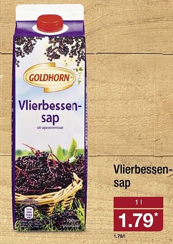 Aanbiedingen Vlierbessensap - Goldhorn - Geldig van 15/01/2017 tot 22/01/2017 bij Aldi