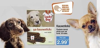Aanbiedingen Kauwsticks - LUCKY DOG - Geldig van 15/01/2017 tot 22/01/2017 bij Aldi