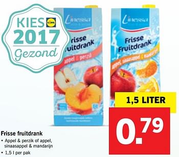 Aanbiedingen Frisse fruitdrank - Linessa - Geldig van 16/01/2017 tot 22/01/2017 bij Lidl