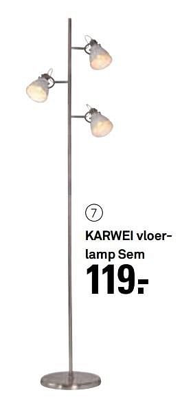 Aanbiedingen Karwei vloerlamp sem - Huismerk Karwei - Geldig van 16/01/2017 tot 22/01/2017 bij Karwei