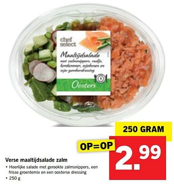 Aanbiedingen Verse maaltijdsalade zalm - Chef select - Geldig van 16/01/2017 tot 22/01/2017 bij Lidl
