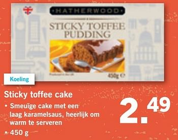 Aanbiedingen Sticky toffee cake - Hatherwood - Geldig van 16/01/2017 tot 22/01/2017 bij Lidl