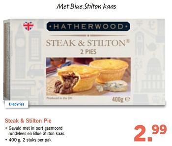 Aanbiedingen Steak + stilton pie - Hatherwood - Geldig van 16/01/2017 tot 22/01/2017 bij Lidl
